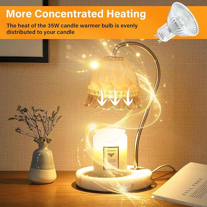 4Pcs Candle Warmer Light Bulbs Accessories, 35 Watt Wax Warmer Bulbs with Adjustable Temperature for Full Size Candle Warmer Lamp, Long Lasting Lifespan