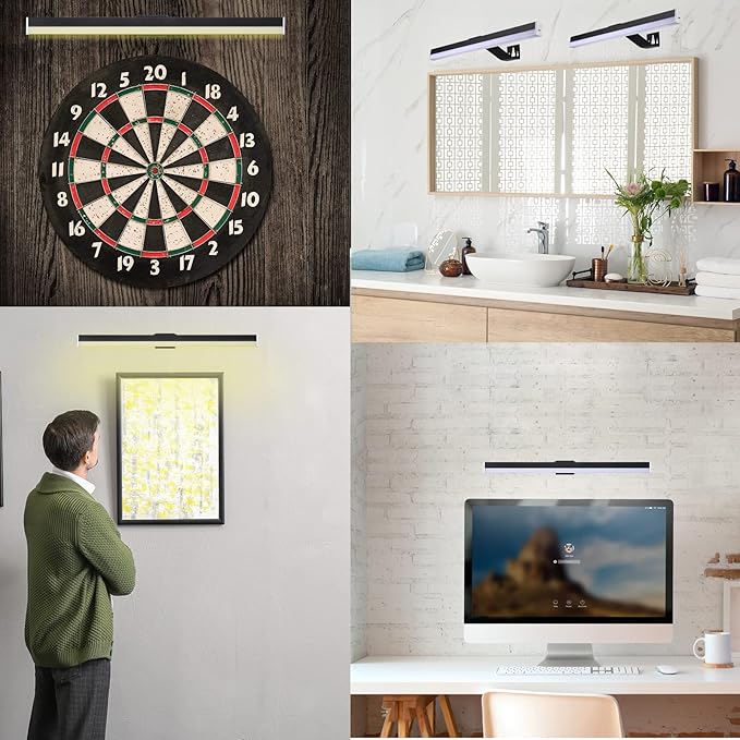 MIOBLUE Rechargeable Picture Light, 22 Inch Painting Light Art Light with Remote, Cordless Display Lamp Full Metal with 60LEDs,3 Modes,Dimmable Timmer Accent for Dartboard Picture Gallery Frame