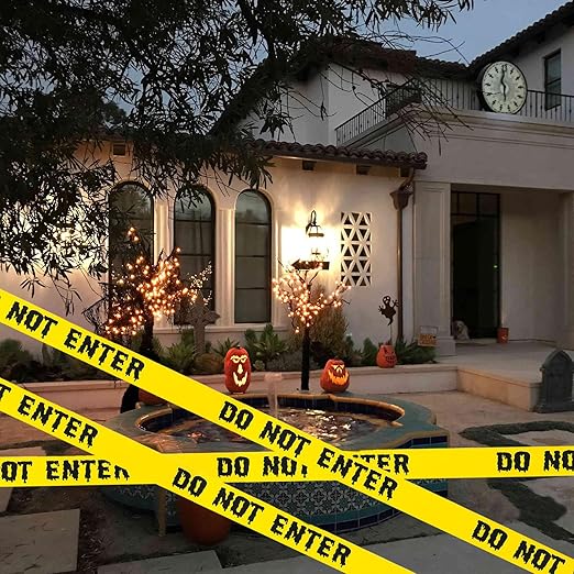 1.9inch x 82Feet Halloween Decorations Caution Tape Roll Halloween Caution Tape Halloween Tape Scary Warning Tape for Halloween Party Decorations Indoor Outdoor