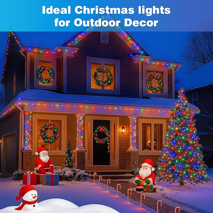 Christmas Lights 500LED 164 FT, Waterproof Christmas Tree Lights with 8 Modes, Remote Control 3 Timers & Memory Function Xmas Decorations for House and Holiday (Multicolor)