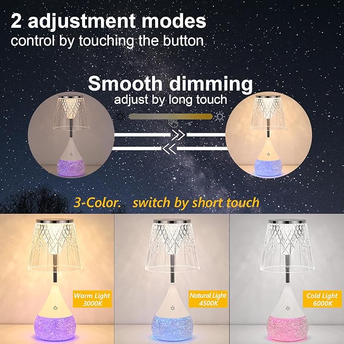 7-Color Changing LED Night Light - Soothing Mood Lamp for Bedroom, Living Room & Office - Relaxing Flashing Glass Decoration Light ((Decorative Art))