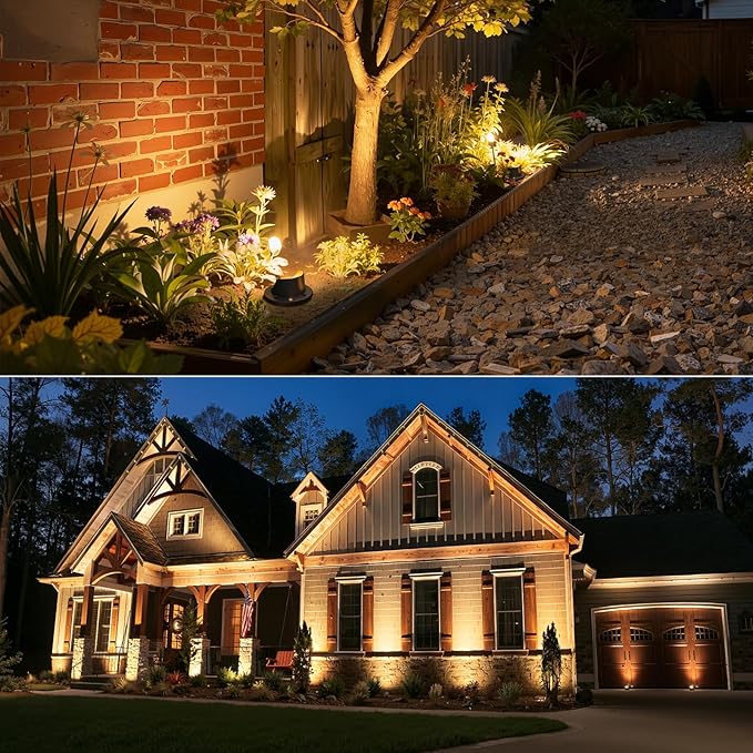All-in-One Low Voltage Landscape Lighting 12W LED Well Lights IP67 Outdoor In-Ground Lights Waterproof with 96W Transformer, 2700K Warm White Pathway Lighting for Yard Garden, 6 Pack
