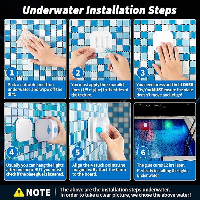 Homly Rechargeable Submersible Pool Lights with Remote, Waterproof Underwater Charging Battery Operated Controlled 16 Color Changing LED with Magnet Floating Lights Pool Pond Decoration 2 Pack