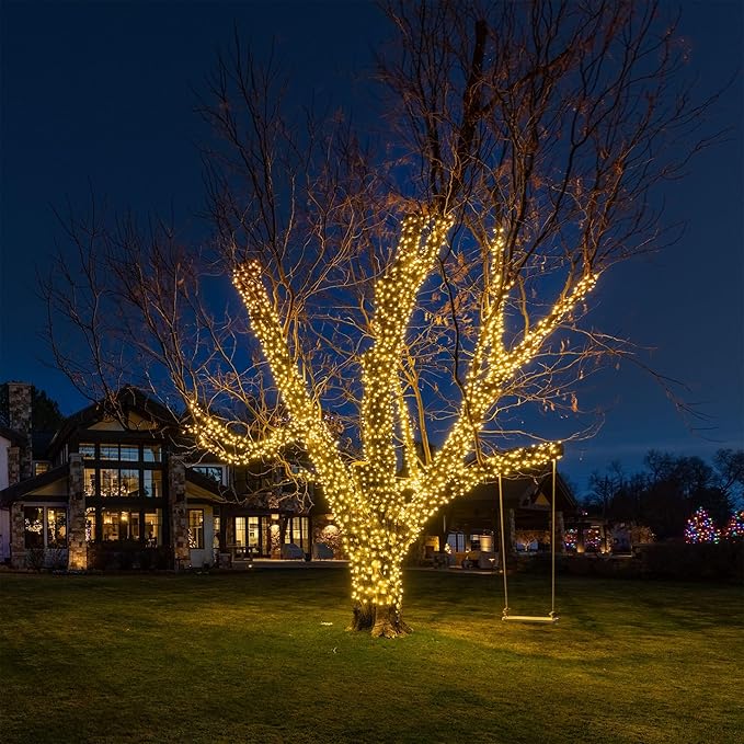 Novelty Lights 24FT 70 LED C6 Christmas String Lights, Outdoor Commercial Grade Tree Decorations, Permanent LED Lights (Warm White)