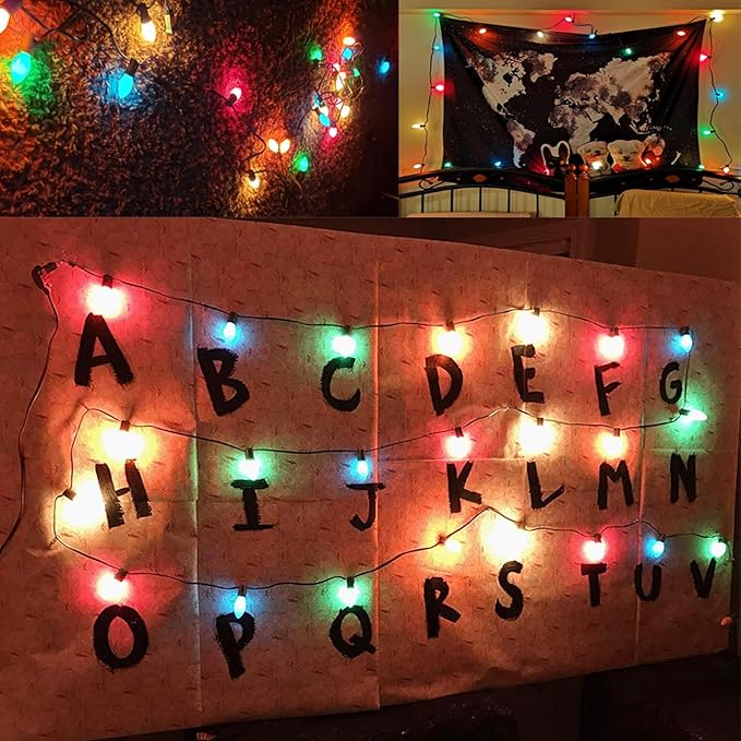 25 Pack C7 LED Multicolor Replacement Bulbs, Christmas Multicolor Ceramic LED Light Bulbs Vintage Light Bulbs for Christmas Indoor Outdoor String Lights, E12/C7 Candelabra Base, 0.6 Watt