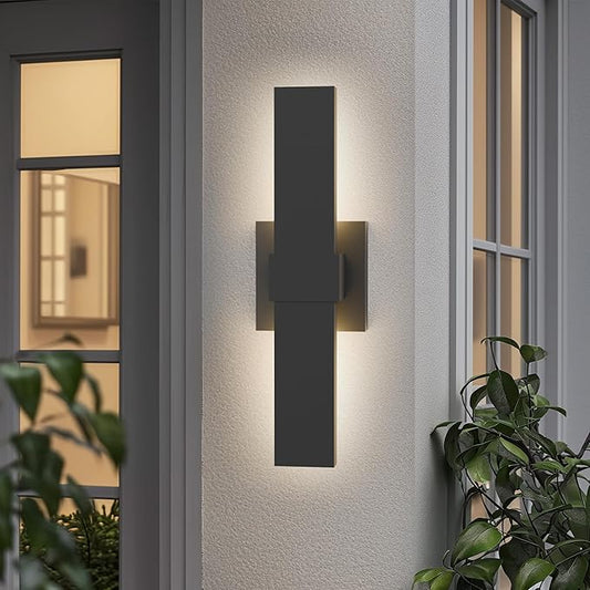 LamQee 15.8 in Aluminum Long Outdoor Wall Lights, 3000K 500LM LED Waterproof IP65, Modern Exterior Lighting Fixture Linear Outdoor Sconce Wall Mount Outside Lighting for House Porch Patio Garage Door