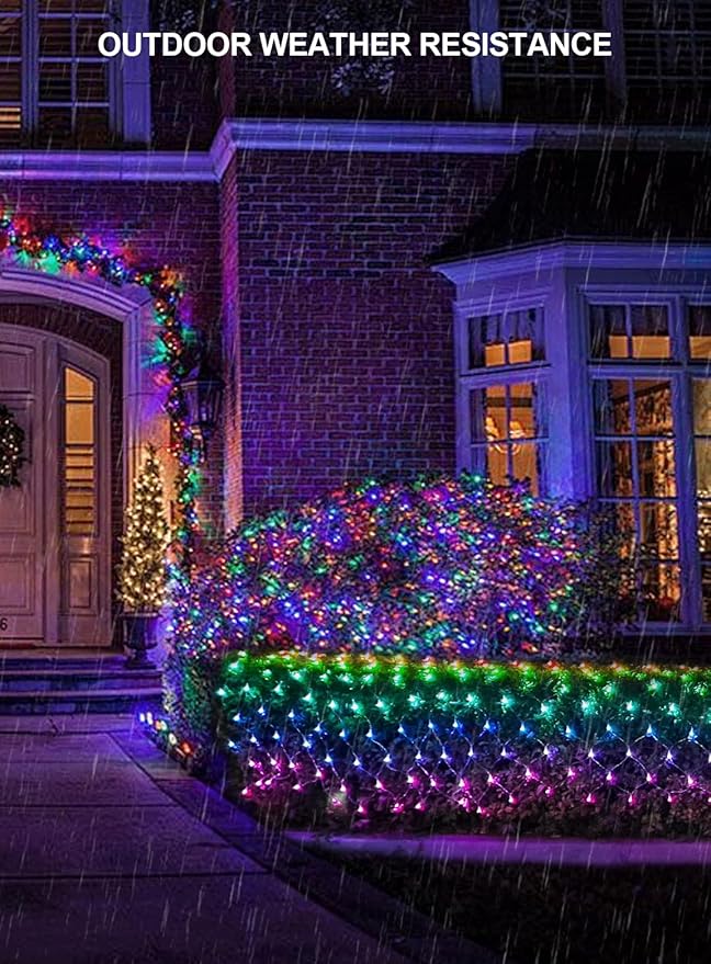 4ft*18ft Outdoor Christmas Net Lights, Smart Mesh Lights for Bushes, Group Control, Waterproof, Color Changing, App/Remote Control, Timer, Dimmer, Holiday Trees, Garden, Xmas Decor