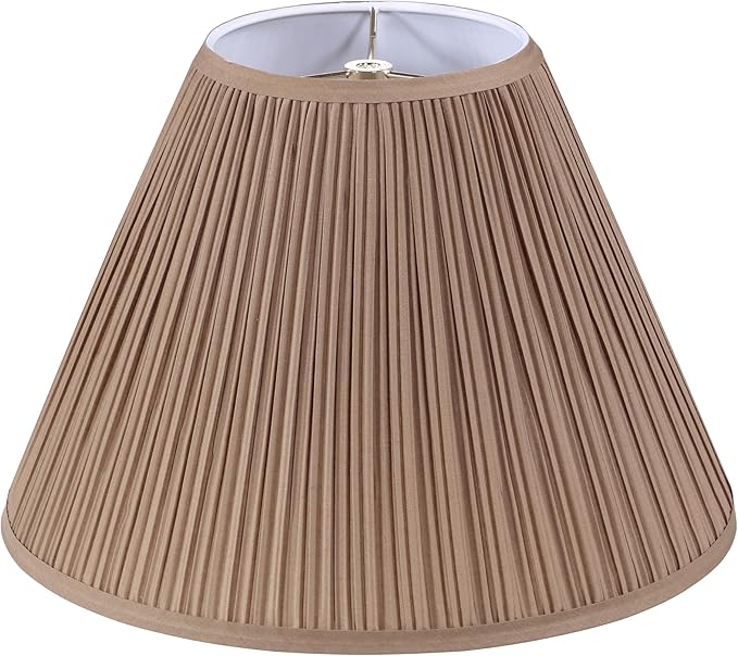 Aspen Creative 33171, Mushroom Pleated Traditional Sienna Brown Spider Lamp Shade, 6-1/2" Top x 15" Bottom x 11" Slant