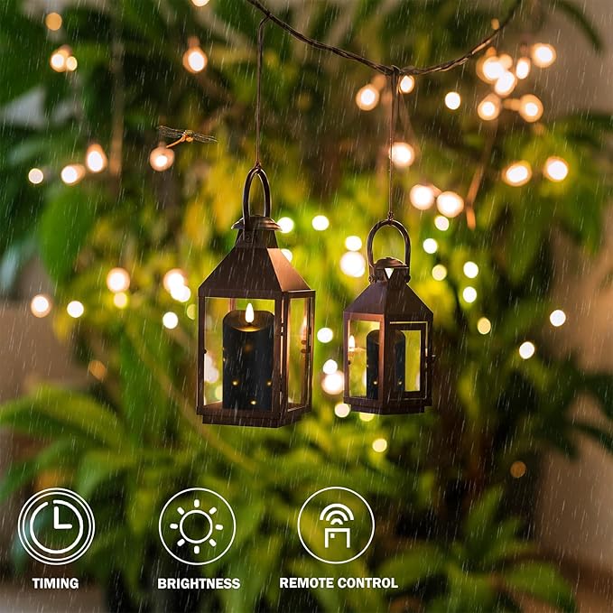 5 Packs Flameless Candles, Black Battery Operated Candles, Black LED Candles with Remote, Realistic Flickering Dancing Flame, Outdoor Waterproof for Halloween Party Outdoor Garden