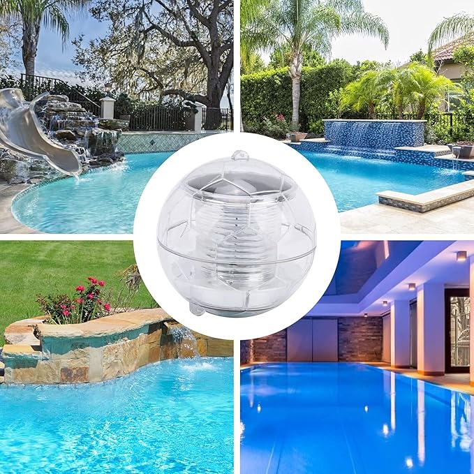 Floating Solar Lamp, LED 7 Colors Swimming Pool Pond Decoration Light Automatic Color Change Glow Ball Light for Swimming Pool Garden