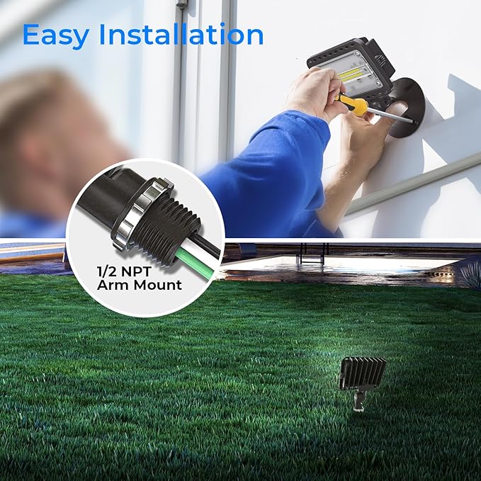 CINOTON 20W LED Flood Lights Outdoor, IP65 Waterproof Exterior Security Wall Lights with 180°Knuckle, 2800LM 120V Outside Aluminum Lighting Fixture for Patio Porch Yard Garage 5000K 1 Pack, UL Listed