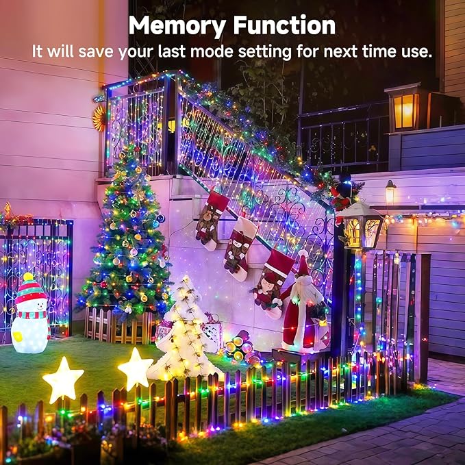 Mlambert 1500 LED Christmas Lights 492FT, Outdoor Waterproof Dimmable Fairy Lights with Remote, 8 Modes Indoor Lighting for Holiday Décor, Multicolor
