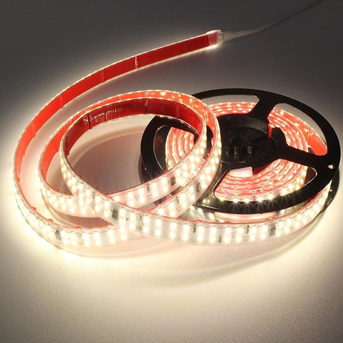 Outdoor LED Strip Lights 9.84ft AC 110V Cuttable LED Light Strip 240LEDs/m White Rope Lights 4000K Waterproof 3M Tape Light with Adhesive for Cabinet Kitchen Mirror Lights Living Room