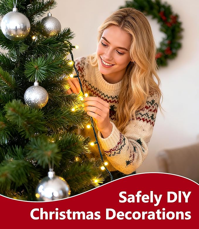 82FT 1000LED Warm White Christmas Lights Outdoor with 8 Modes, IP44 Waterproof Plug in Christmas Tree Light Fairy String Lights for Christmas, Patio, Garden, Indoor Outdoor Decor