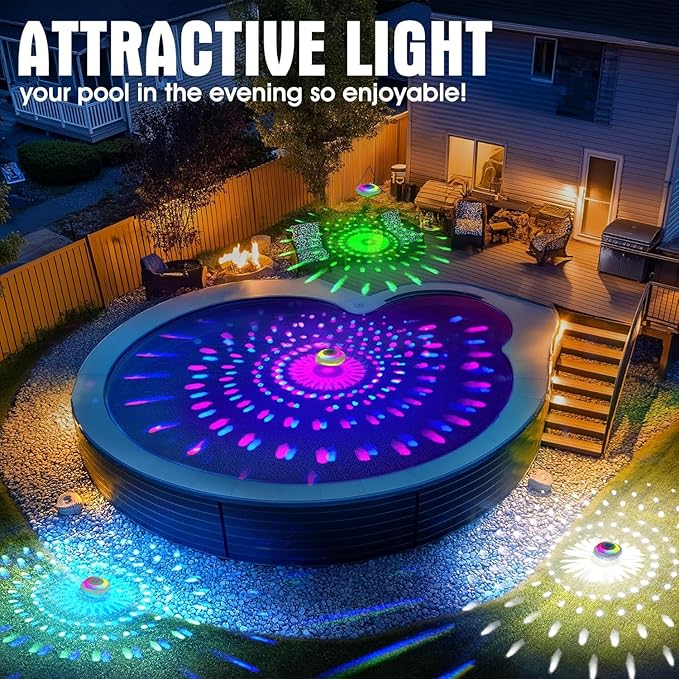Floating Pool Lights, Pool Light That Float IP68 Waterproof, Color Changing Swimming Pool Lighting,Pool Floating Light for Inground Above Ground Pools-1PC