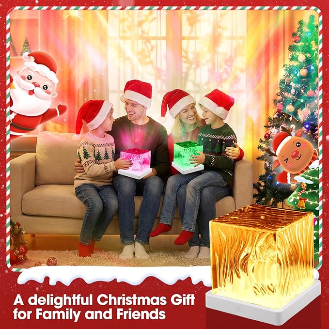Northern Lights Projector, 16 Colors Aurora Cube Shower Lamp Projector with Remote and 3D Ocean Water Ripple Lamp for Bedroom, Galaxy Night Light for Playroom Kids Teen Girl Gift