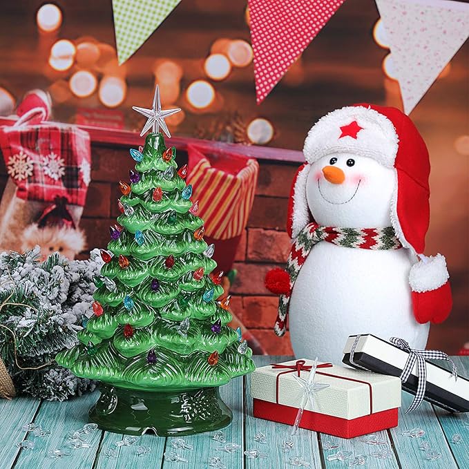 201 Pieces Plastic Ceramic Christmas Tree Lights Replacement Tree Bulbs for Christmas Ornaments, Light and Star Shape