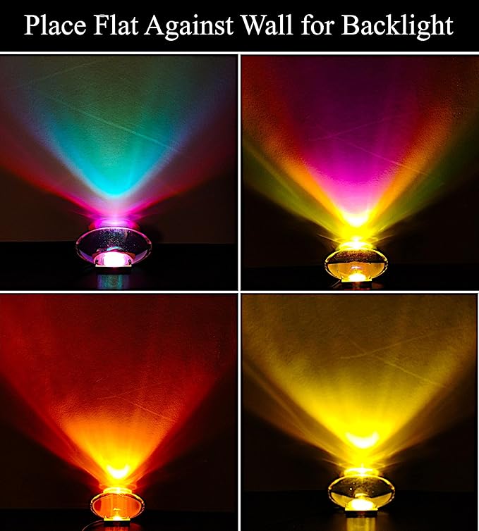 Sunrise Aura Light Mood Lamp - Adjustable Angel Eyes LED Projector Ambient Night Lights - RGB Colorful Backlighting Display Easy Color Change (Filter)