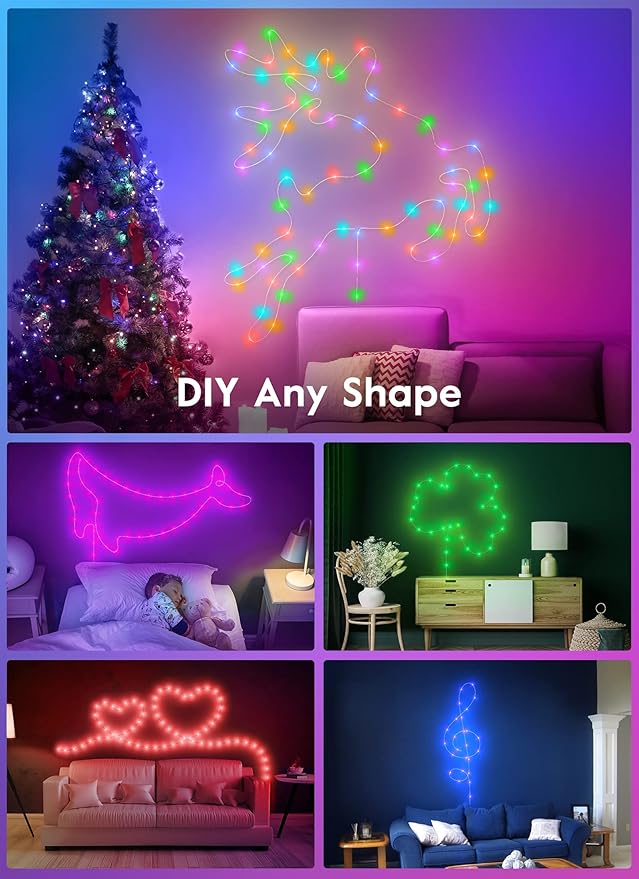 Minetom Fairy Lights Color Changing - 33FT 100 LED String Light with Remote, 16 Single Colors & 6 Holiday Colors,12 Modes, USB Fairy Lights for Bedroom, Easter Light for Indoor Classroom Christmas
