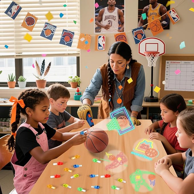 36Pcs Basketball Themed LED Finger Lights Basketball Party Favors Glow in the Dark Light Up Finger Lights Sport Themed Toys Bulk for Kids Sport Birthday Goodie Bags Stuffers Classroom Prizes Gifts