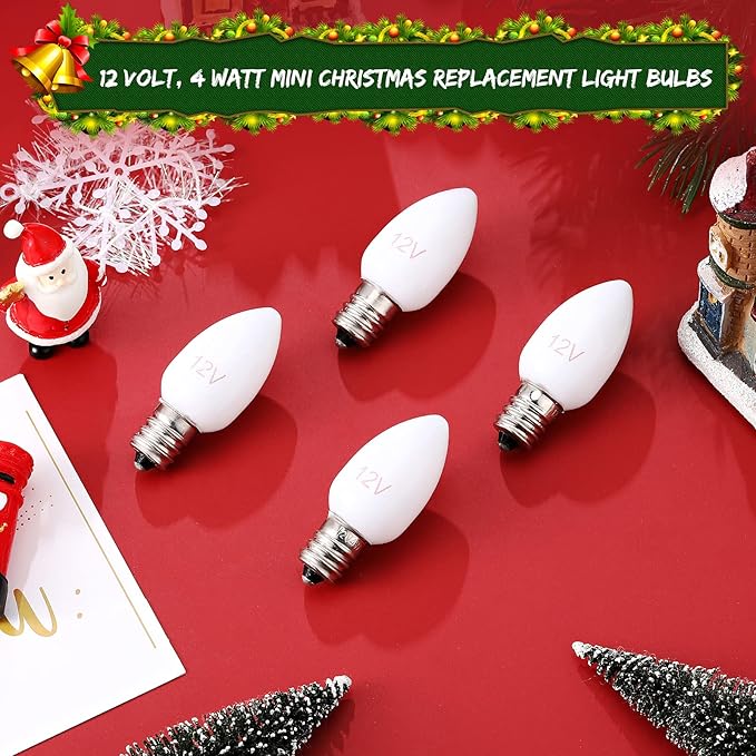 8 Pcs 12 V 4 W Christmas Villages Replacement Bulbs Warm White Bright Incandescent Bulb Accessories for Christmas Village Style Accessories Outdoor Indoor Activities