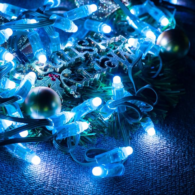 BTF-LIGHTING 12mm WS2811 IP68 Waterproof 50 LED/String RGB DC 5V Outdoor LED String Light
