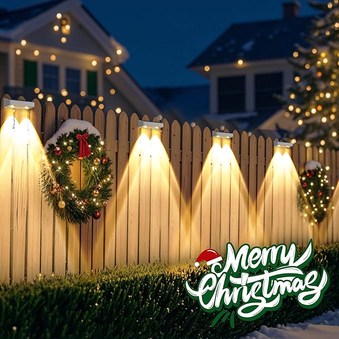 Brizled 12 Pack Outdoor Solar Fence Lights, 11 Modes & 9 Colors Color Changing Fence Solar Lights Waterproof IP65, 100 Lumens Landscape Deck Outdoor Lighting for Backyard Railing Wall Fence Poolside