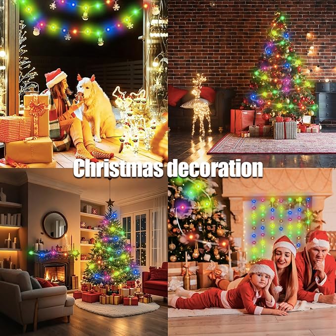 (Multicolor Fairy Light Solar Outdoor 33Ft 100 LED Rope Lights for Outside 8 Modes Solar Rope Lights Outdoor Waterproof for Patio Fence Party Garden Yard Home Holiday Tree Decoration.