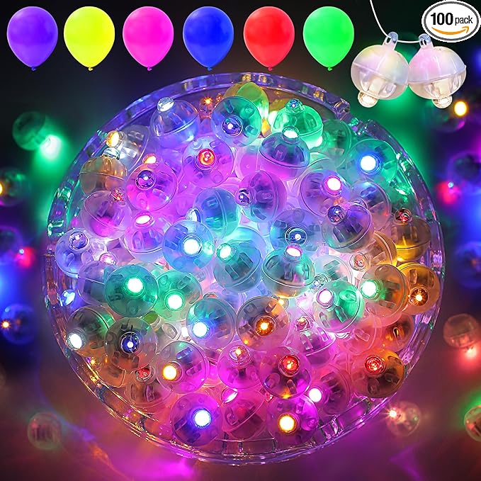 100PCs Mini Led Lights with Hook, Waterproof Round Tiny Led Light for Party Decorations Neon Light for Birthday Party and Wedding Decoration Colorful