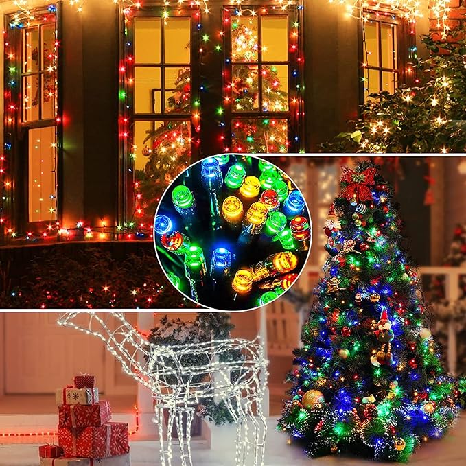 QUWIN Outdoor Christmas String Lights, 180Ft 500 LED UL Certified 11 Lighting Modes, Indoor & Outside Christmas Tree Lights for Christmas Tree, Patio, Holidays, Party ﻿