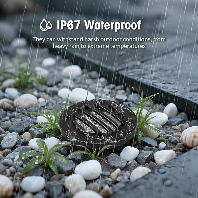 Low Voltage Landscape Lighting: 10W 2700K Warm White LED Well Lights, 12/24V Outdoor In-Ground Lights with IP67 Waterproof for Garden Yard Pathway Pavers Deck Fence, 2 Pack with Connectors