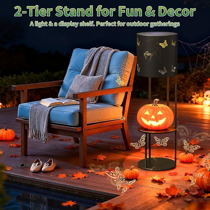 Solar Garden Plant Lights: Outdoor Waterproof Decorative Lamp with Flower Stand, Solar-Powered Yard Patio Outside Floor Decoration Lantern with Butterfly Pattern for Festival Decor
