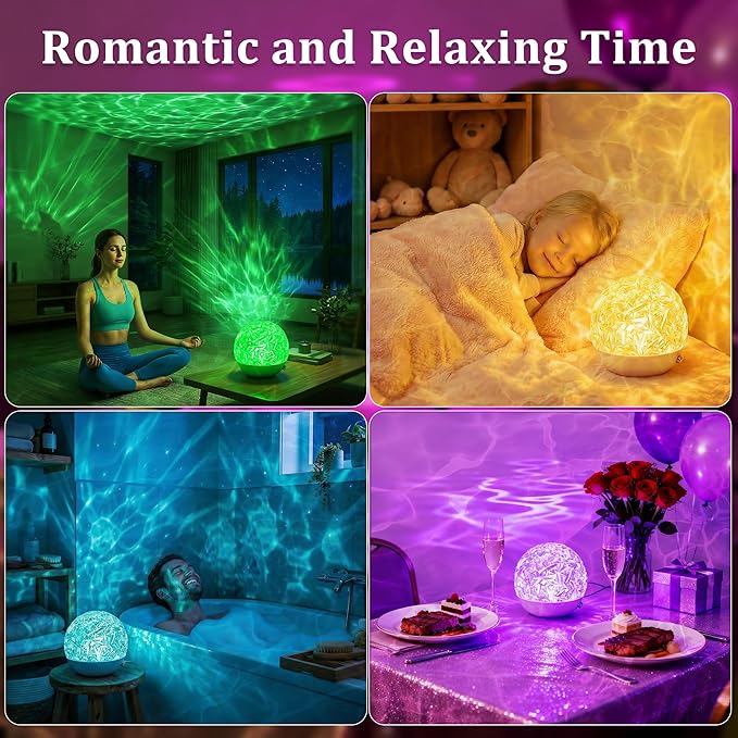Mood Lighting for Bedroom, 16 Color Changing LED Mood Light, Aurora Ambient Lighting, Remote Control Dimmable Bedside Light, Night Light for Bedroom, Home Decor for Teen Girls Birthday Gifts