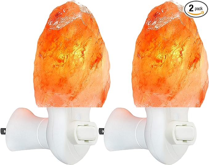 Spantik Pink Himalayan Salt Lamps - Hand Carved, Natural Night Lights for Bedrooms and Home Decor