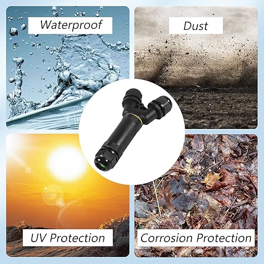 2PCS IP68 Waterproof Electrical Cable Connector, Outdoor 2 Way Y Shape Junction Box, 32A/450V Waterproof Wire Connectors for AWG 28-12, Quick Screwless Installation
