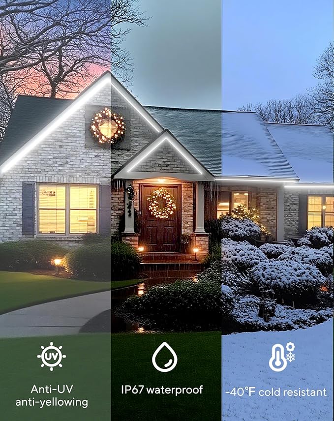 Shine Decor Outdoor Neon Rope Light IP67 Waterproof, ETL Listed Plug&Play 120V Driverless Flexible Solid Silicone LED Neon Lighting, -40 F Cold Resistant Durable for Pathway, 10ft 6500K Cool White