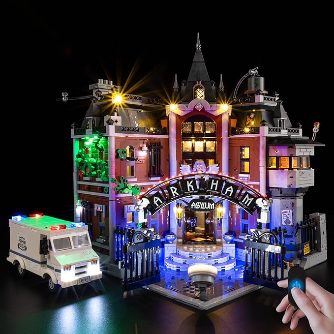 BrickSoul Light Up Kit Compatible with Lego 76300 Arkham Asylum Building Set | Upgrade Touch Control & Adjustment Lighting Mode & Hidden Cable Tech | Easy Install(76300 Set NOT Included)