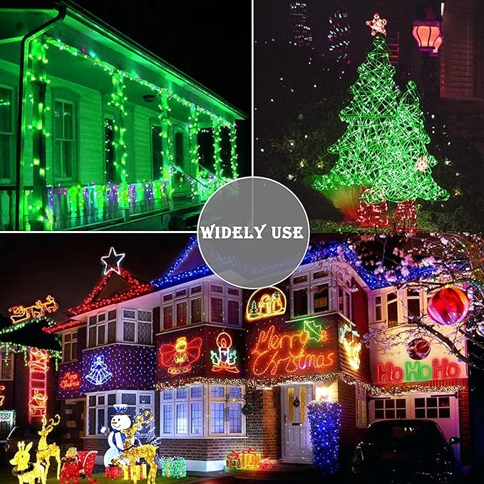 Green String Lights Outdoor Decoration, 66 ft 200 LED Green St. Patrick's Day Lights, Indoor Connectable 8 Modes Clear Wire Twinkle Fairy Light for Party St. Patrick's Day Decoration