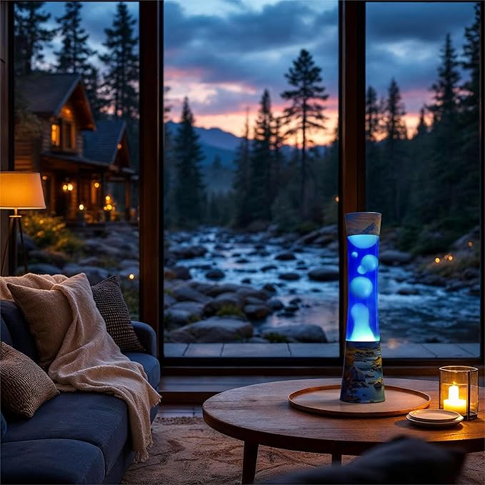 JAMBO 15.5" River Oasis Lamp, Beautiful Lamp for Living Room Office Bedroom Kitchen, Night Light Nightlight for Adults, Teens and Kids, Relaxing Liquid Motion Light, Mood Light, Home Decor