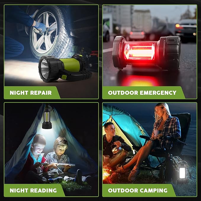 AlpsWolf Camping Lantern Rechargeable, LED Flashlight Spotlight Lantern with 800LM, 3600 mAh, Strap Included Portable Bright Camping Light for Emergency, Outdoor Hiking, Power Outages