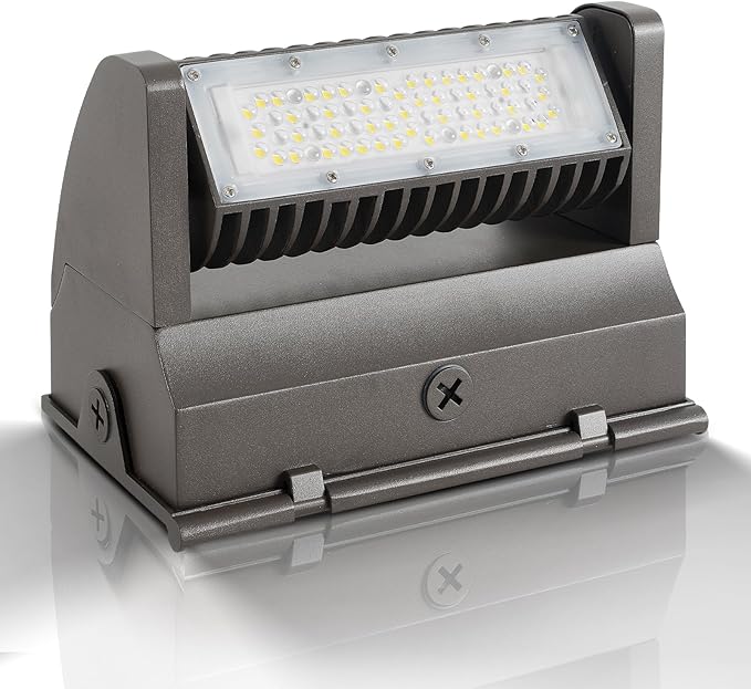 LED Wall Pack Light 40W Rotatable Adjustable 5400LM 5000K, Dimmable Outdoor Area Wall Pack Flood Lighting Fixture - Great for Warehouse Entrance Parking, IP65 Waterproof, UL&DLC Listed