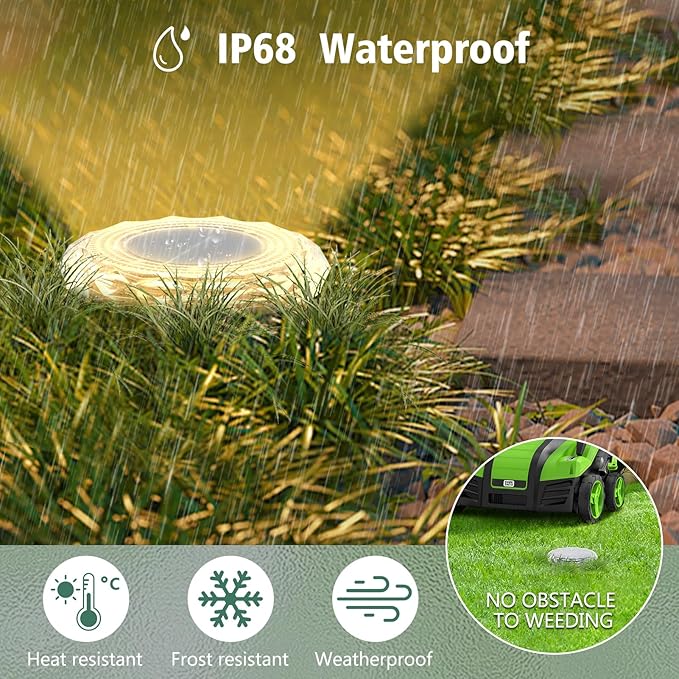 echosari Solar Ground Lights 6 Pack, Upgraded Solar Garden Lights Auto ON/Off Landscape Lighting Outdoor In-Ground Lights Waterproof Long Lasting for Pathway Walkway Patio (Warm White)