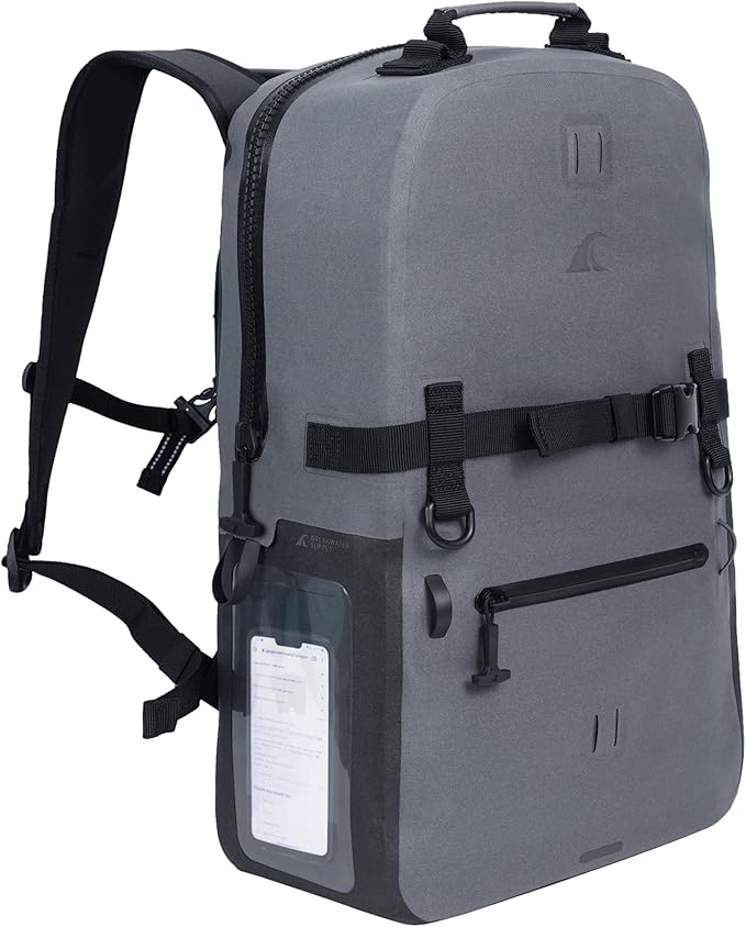 Breakwater Supply™ Waterproof IP68 Submersible Backpack with Airtight Zippers | Laptop Travel Outdoors | Fogland 25L 20L 15L | 100% Waterproof, Submersible, Airtight Zippers, Travel Outdoors