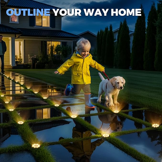 SOLPEX Mini Solar Ground Lights, 20 Pack Solar Lights Outdoor Waterproof, Landscape Lighting for Garden Pathway Driveway Walkway (Warm White)