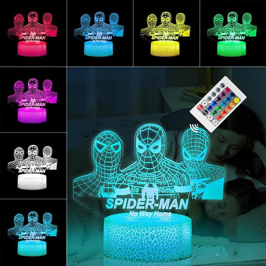Kids Toys 3D Night Light,Superhero Christmas Gift Birthday 3D Illusion Lamp for Kid Girl Boy Room Decor, 16 Colors Remote Control