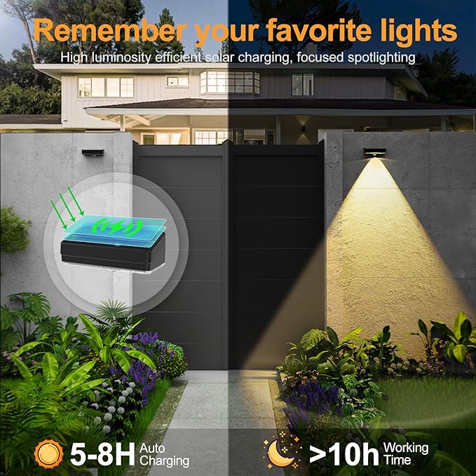 Solar Fence Lights,Fence Lights Solar Powered Waterproof IP65 Multicolor Led 12 Fixed Colors ＆RGB Color Changing for Pool, Deck, Patio, Porch, Stairs, Holiday-4pack