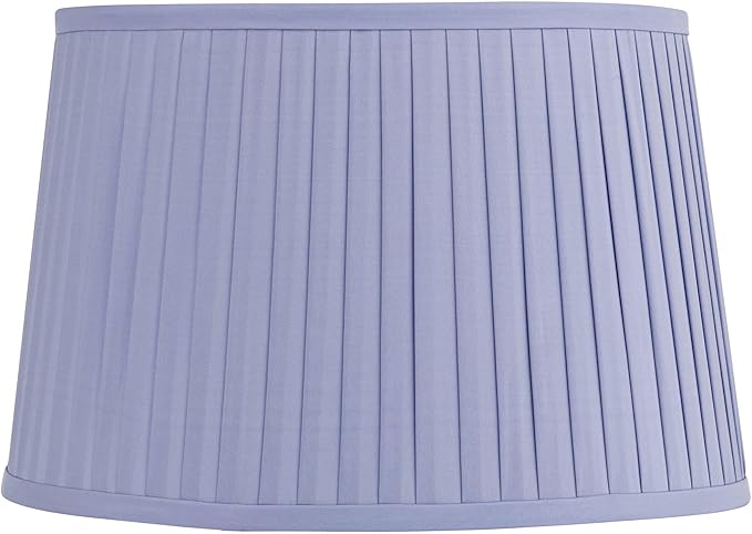 Mapo 14" Top x 17" Bottom x 11" High x 11" Slant Lamp Shade Replacement Large Lilac Purple Drum Round Tapered Traditional Fabric Pleated Softback Washer Harp Finial - Springcrest