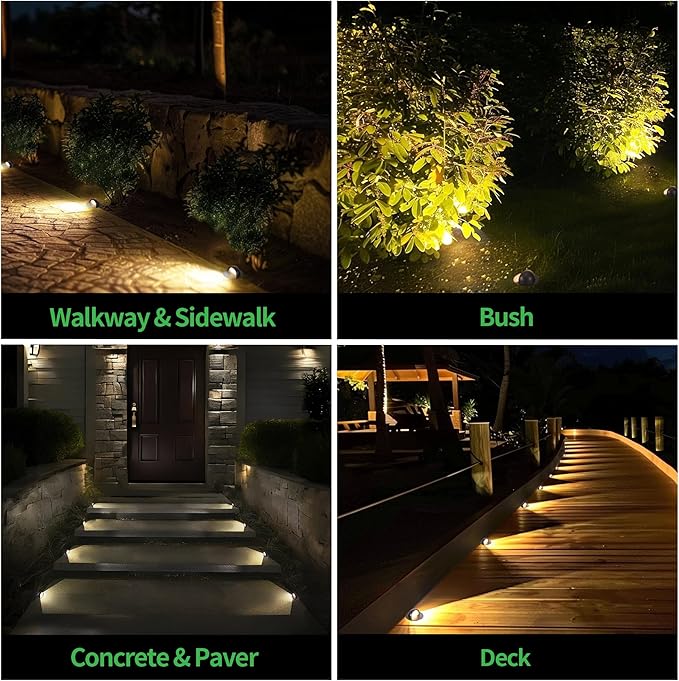 3000K Low Voltage Well Lights, 12 Pack 6W 420LM LED 12V In-Ground Landscape Lights, IP67 Waterproof Aluminum Oil-Rubbed Bronze, Directional Outdoor Lighting for Garden, Tree