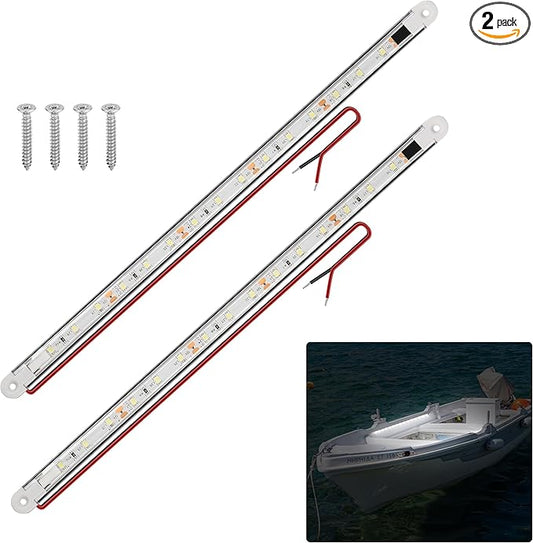 LED Boat Interior Lights, Boat Led Strip Lights Marine Led Lighting Waterproof Strip Night Fishing Lights for Yacht Fishing Pontoon,2 Pcs