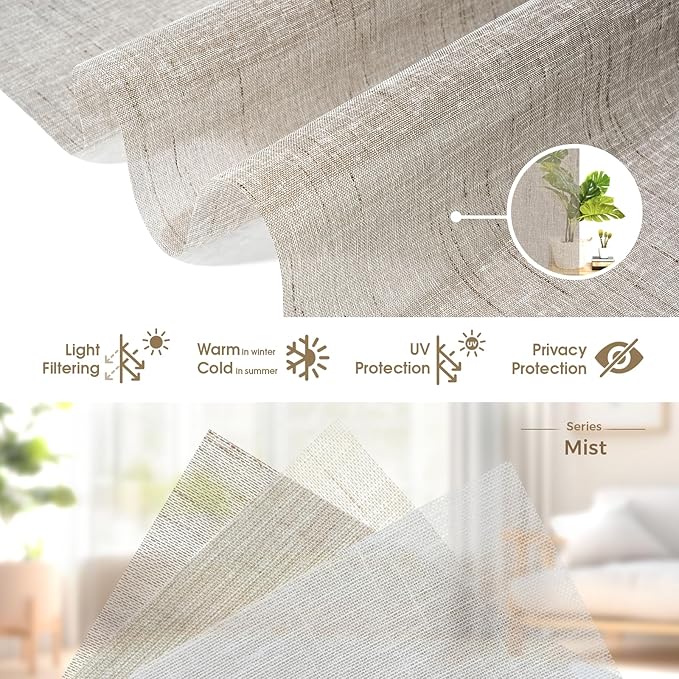 HeyBlinds Motorized Roller Shades, Smart Blinds for Windows, Remote Automatic Window Shades, Electric Shades, Light Filtering, Compatible with Alexa Google Apple Home (Starry-Cappuccino LF)